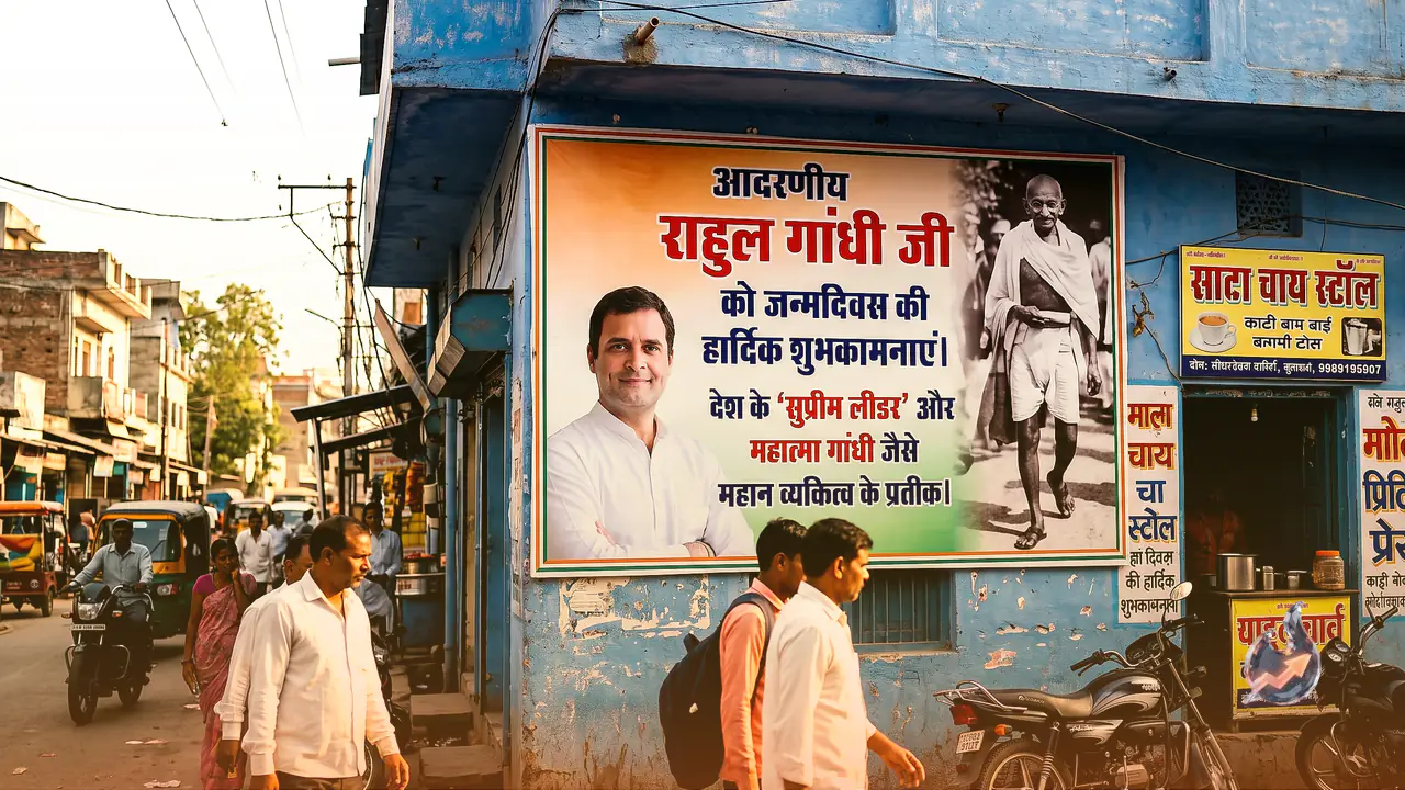 Prayagraj Poster Proclaims Rahul Gandhi India's Supreme Leader and Draws Comparison to Mahatma Gandhi Before His Birthday