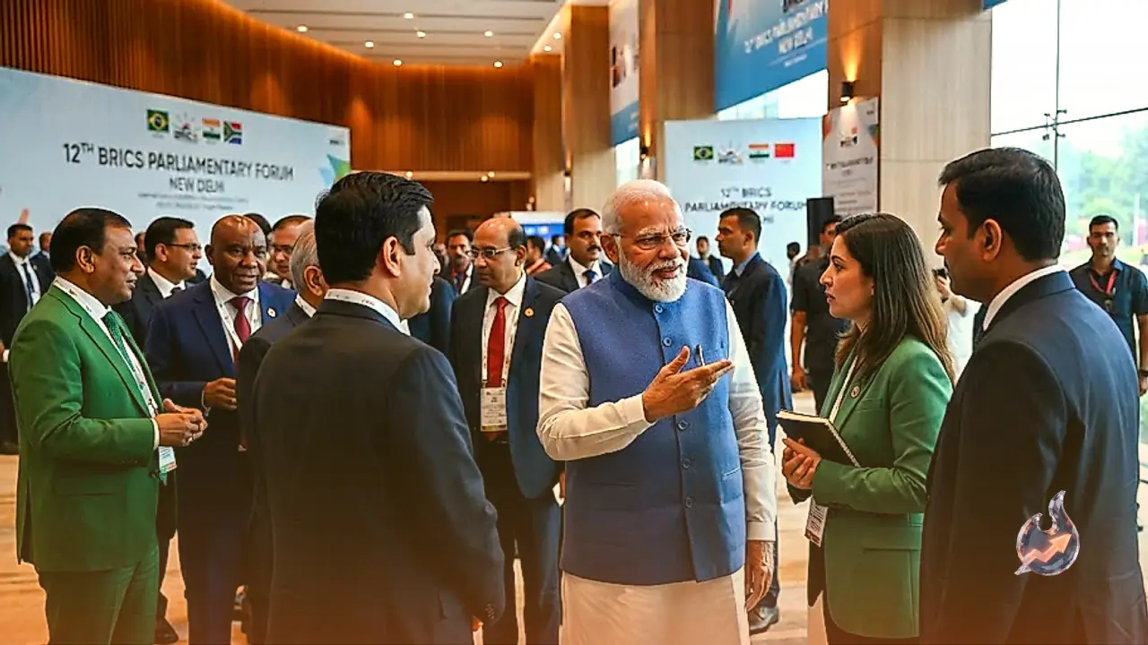 Prime Minister Narendra Modi Interacts with Lawmakers at 12th BRICS Parliamentary Forum in New Delhi