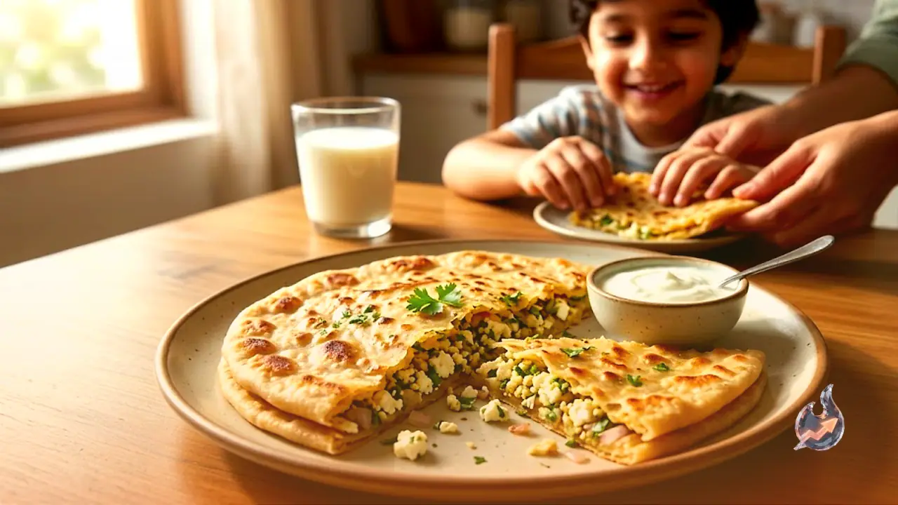 Kids skipping milk? This protein-packed paneer paratha recipe could win them over