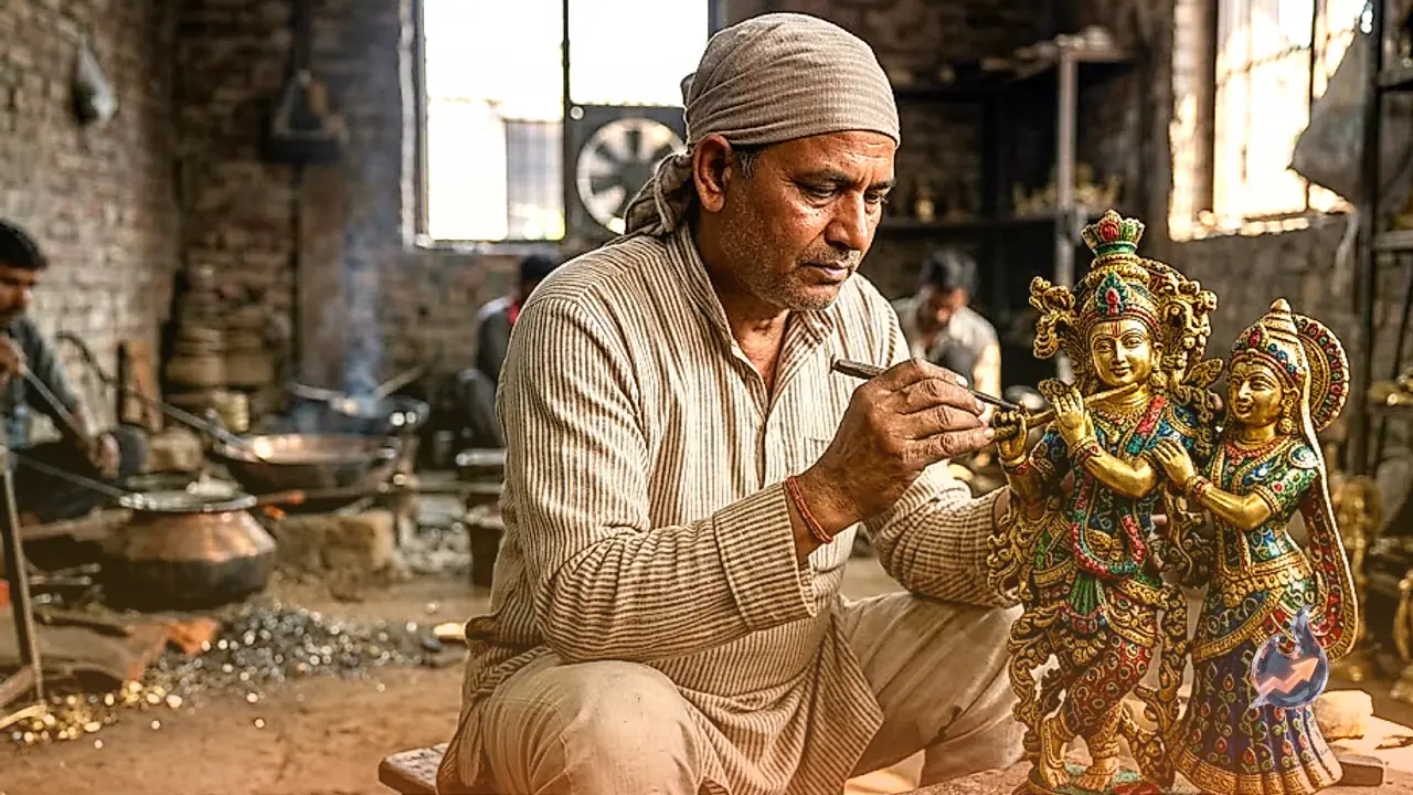 Moradabad Artisans Reinvent Traditional Craft: Newly Designed Radha-Krishna Brass Idols See Massive Global Surge