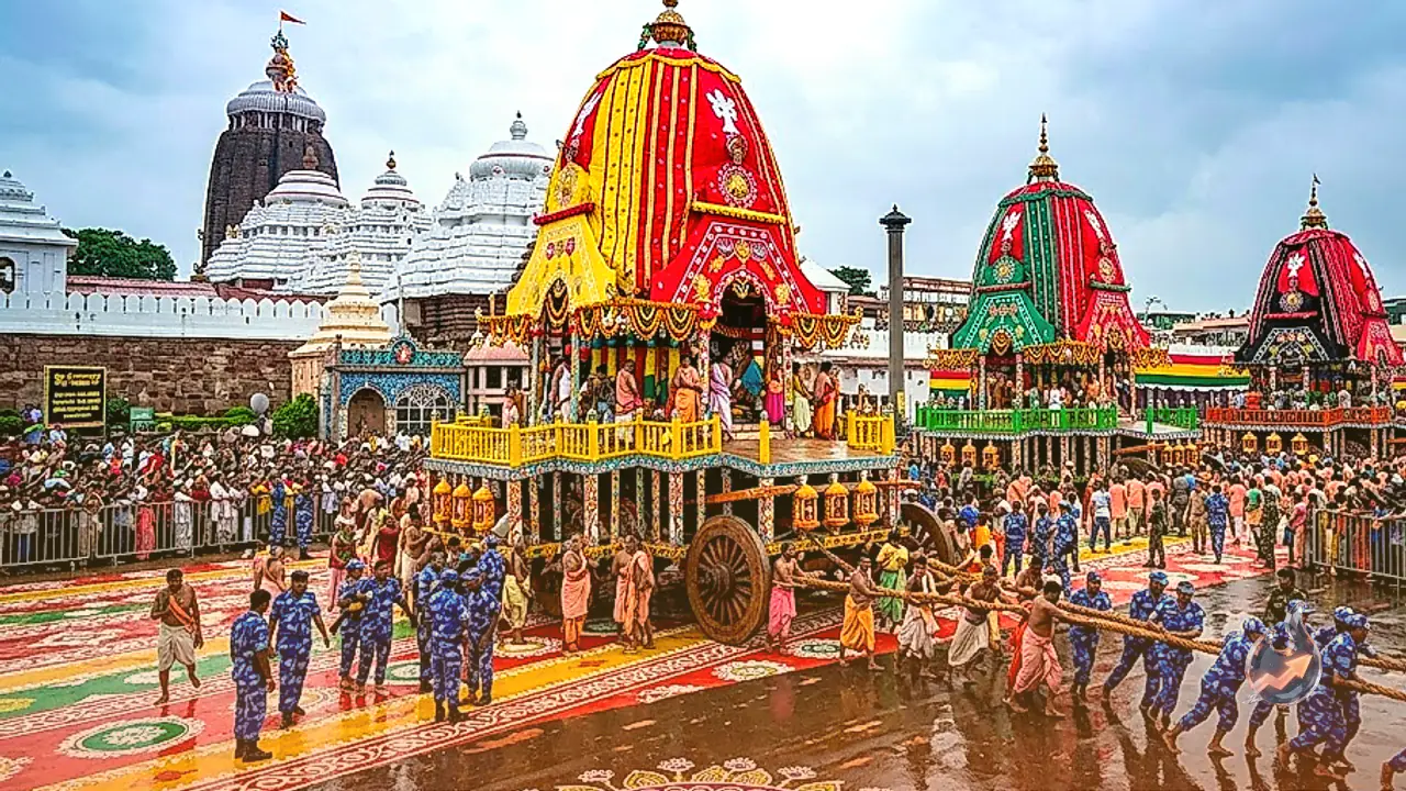 Jagannath's Chariots Roll Out in Puri as the Deity Sets Off to Visit His Aunt