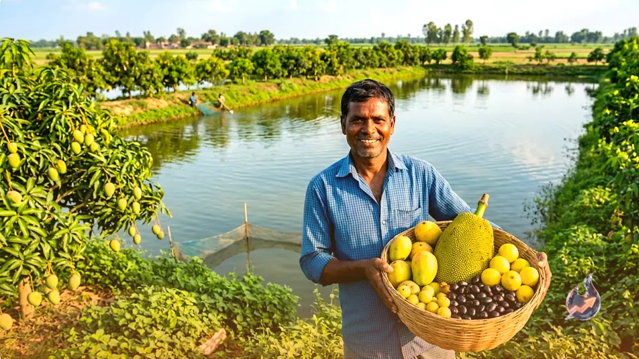 Bihar Fish Farmer Earns an Extra Rs 82,000 a Year by Turning Pond Embankments Into a Fruit Orchard