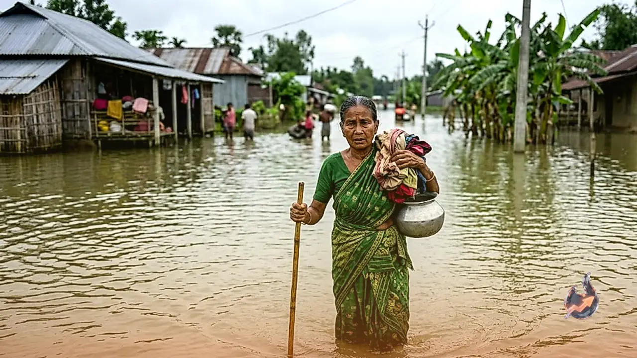 Flood Crisis Expands to 13 Districts in Assam Region as Total Deaths Reach 98 with Over 1.55 Lakh People Affected