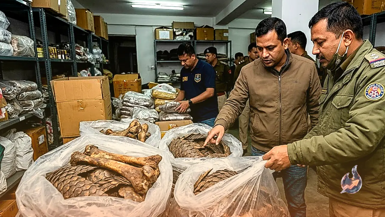 Wildlife Trafficking Crackdown: Intercepted Shipments in Assam and Meghalaya Yield 24 kg Pangolin Scales and Tiger Bones