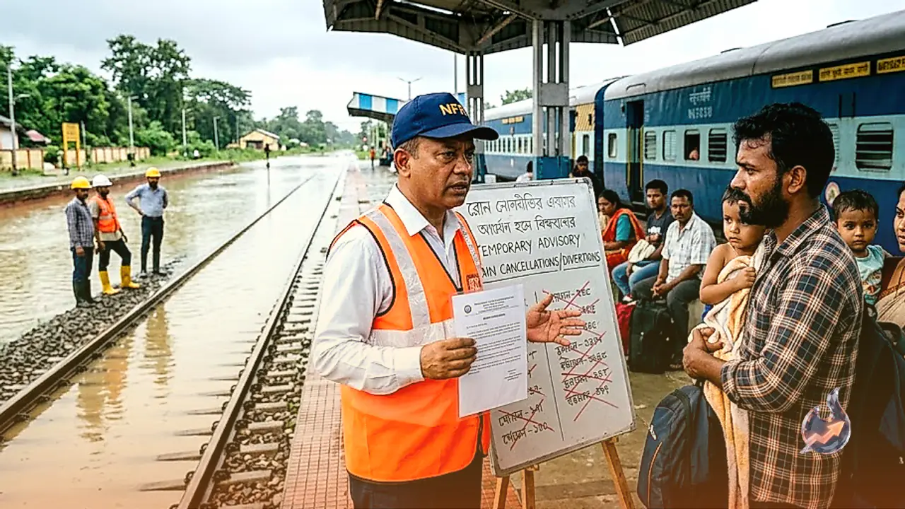 Northeast Frontier Railway Issues Advisory as Assam Floods Force Cancellation of 11 Trains and Diversion of 8