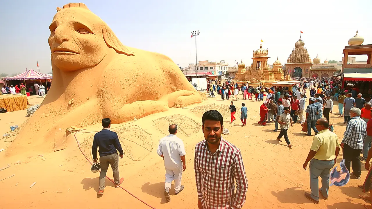 Pushkar Fair to Showcase Giant Sand Sculpture of Lord Devnarayan Crafted by Ajay Rawat