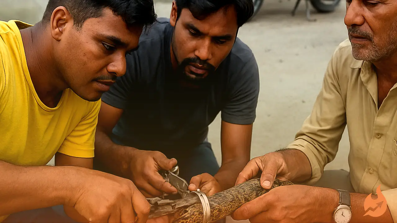 Snake Trapped in a Silver Ring at Pushkar Lake Finally Freed After a Jeweller Cuts It Loose