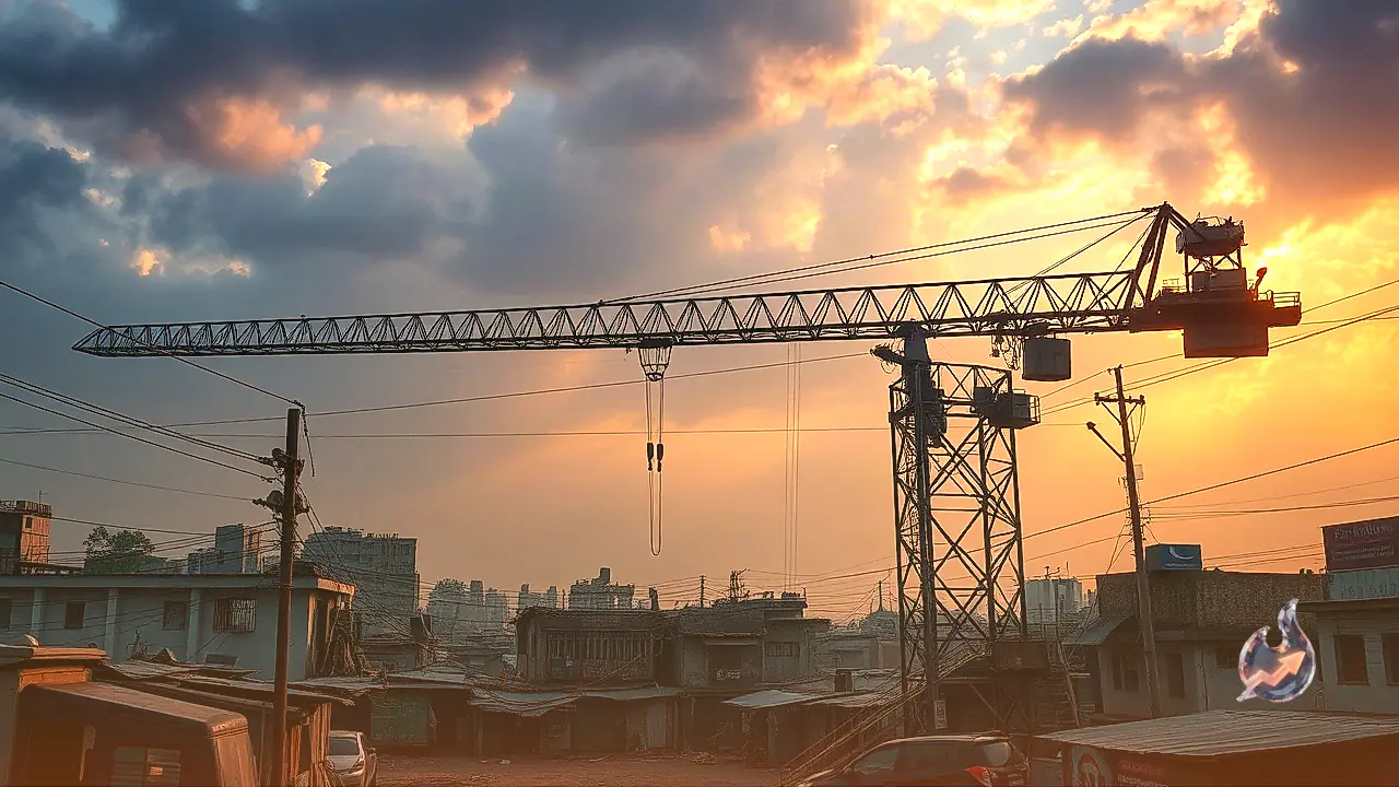 Massive MMRDA Crane Overturns During Construction Work in Qureshi Nagar, Crashing onto Railway Electric Lines and Shanties