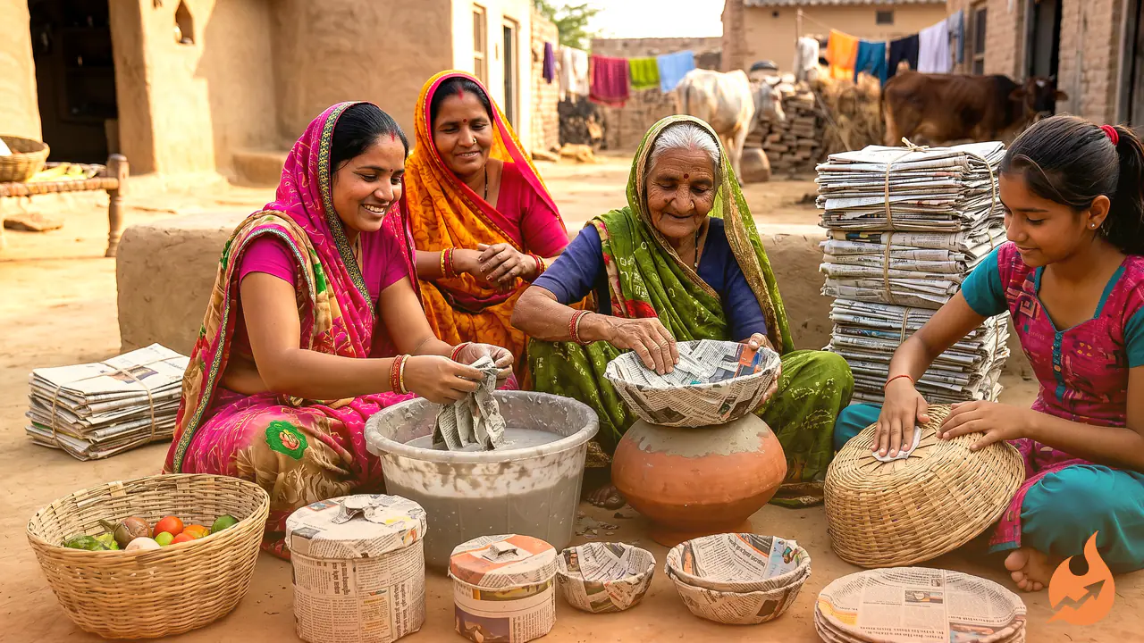 From Trash to Treasure: How Pali's Women Turn Waste Newspaper Into Sturdy, Zero-Budget Kitchenware