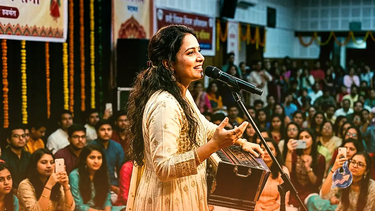 Devi Chitralekha And Jaya Kishori Contemporary Devi Chitrapriya Captivates Devotees With Radha Ashtami Track Bhori Si Radha Pyari