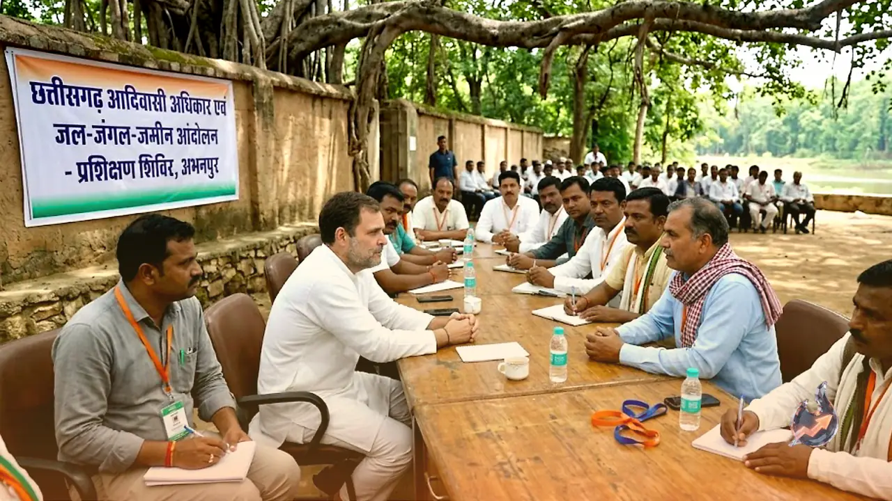Rahul Gandhi Holds 4-Hour Session with 41 Chhattisgarh District Chiefs, Congress Signals Major Tribal Rights Movement