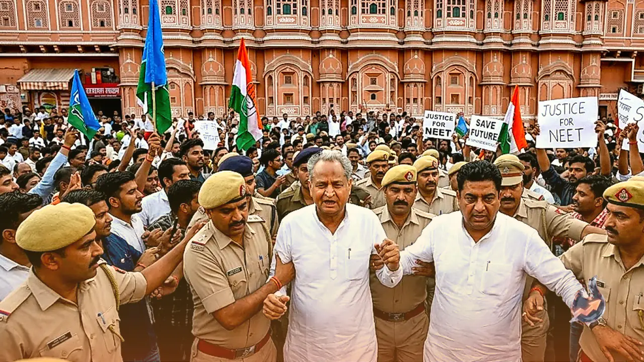 Top Rajasthan Congress Leaders Detained as Massive Street Protests Paralyze Jaipur