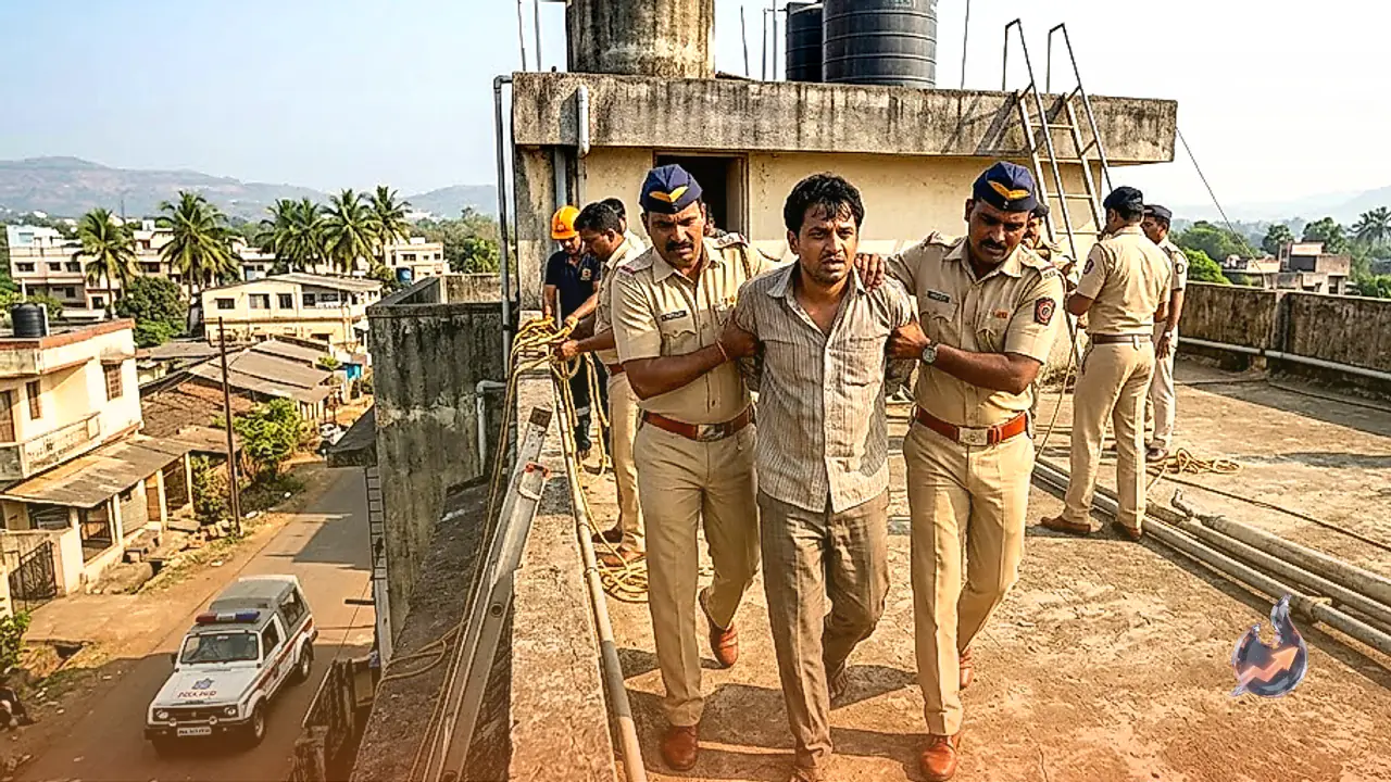 Raigad: Man gets stuck on building roof during theft attempt, rescued by police