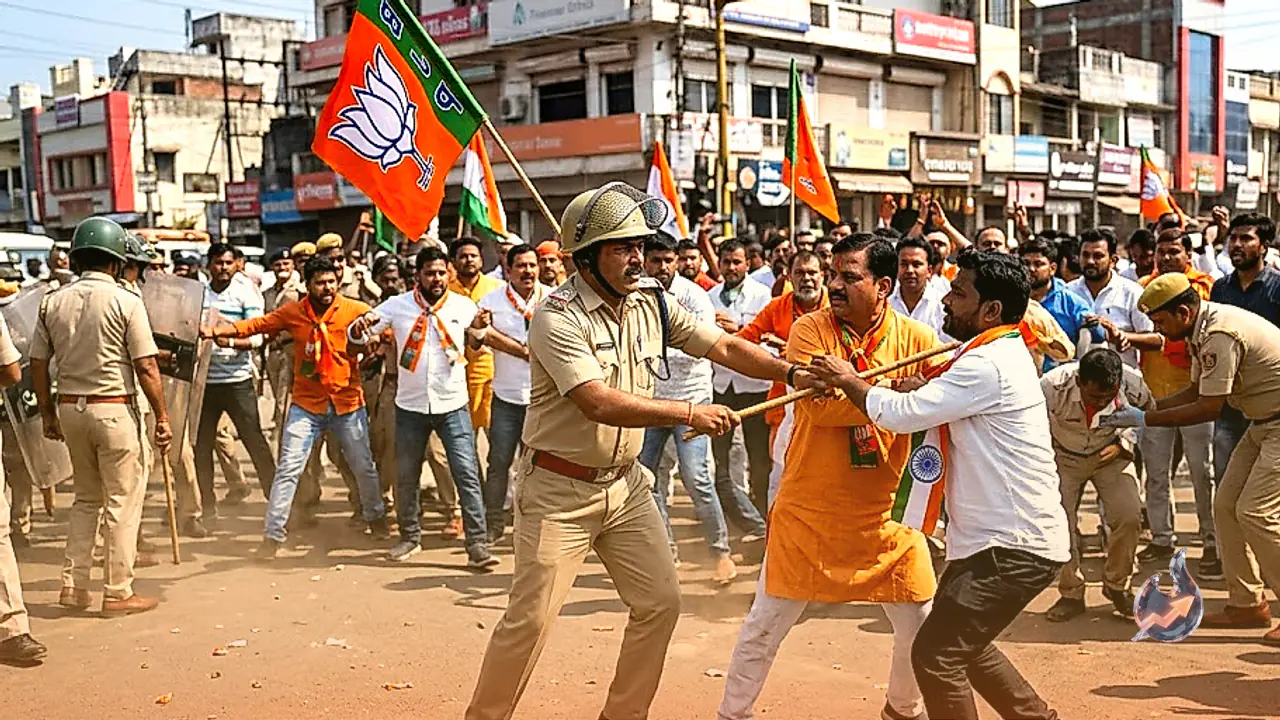 रायपुर में आमने-सामने आए कांग्रेस और भाजपा कार्यकर्ता: पुलिस ने छोड़े आंसू गैस के गोले, १६ जवान घायल