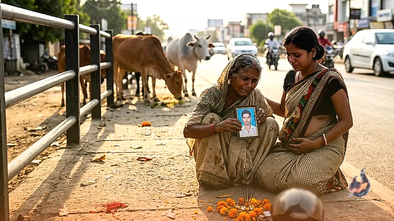 Speeding Car Crushes Sole Breadwinner in Raipur Following Fatal Collision With Stray Cattle