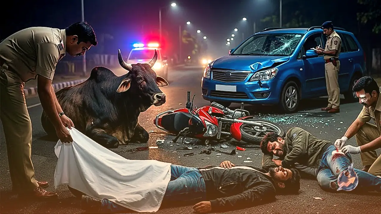 Tragic Hit-and-Run in Raipur Claims Expecting Father After Bike Hits Stray Cow