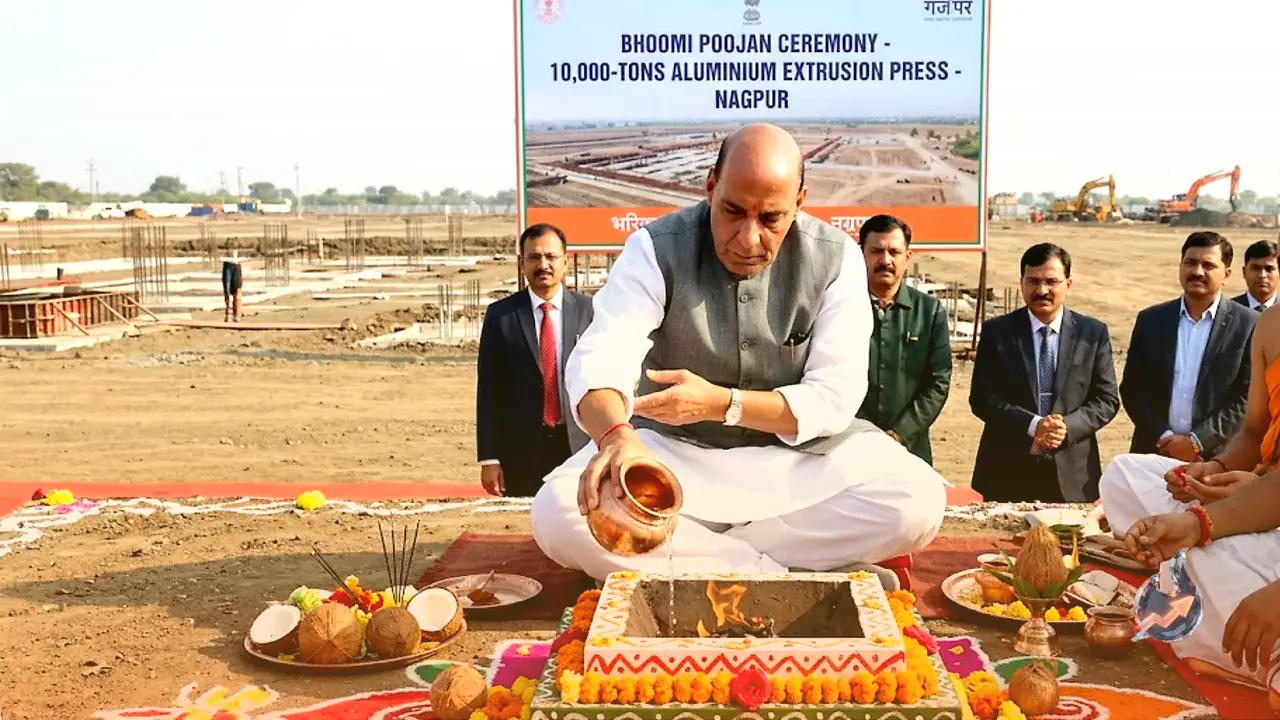 Rajnath Singh Addresses Raksha Sanskritik Sandhya in Shillong and Attends Bhoomi Poojan for Aluminium Extrusion Press in Nagpur
