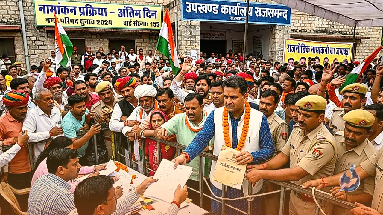 Rajsamand Municipal Elections: Massive Crowds Turn Out on Final Day of Filing Nominations for 155 Wards