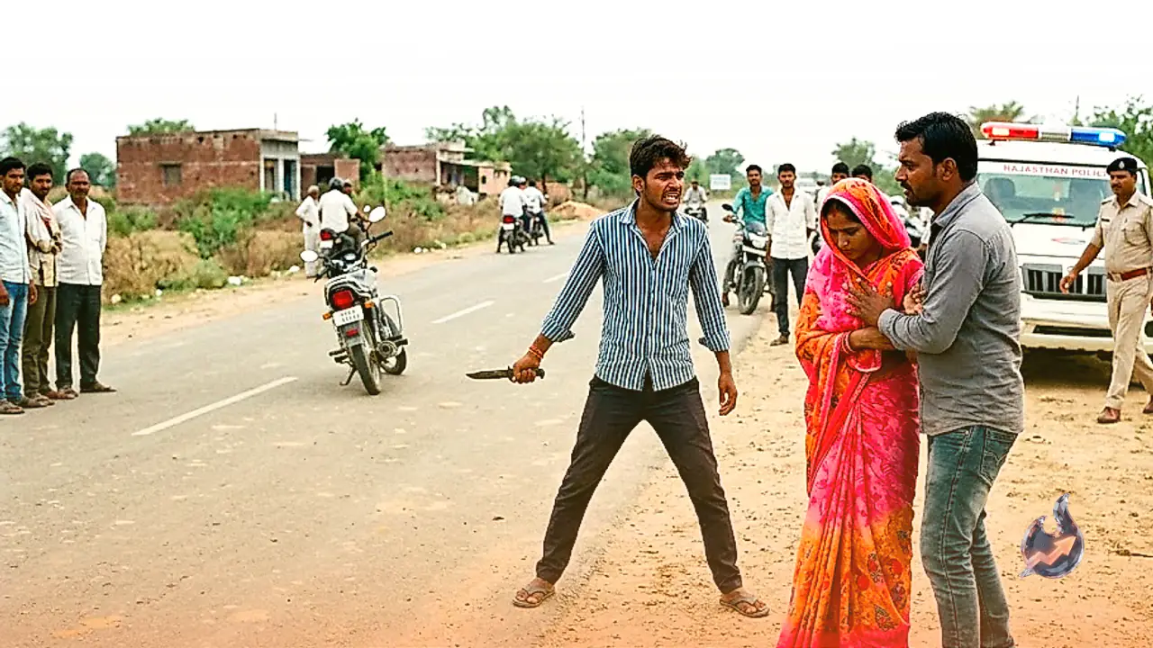 राजस्थान के बारां में पत्नी पर दो पुरुषों का दावा, बीच सड़क चाकू दिखाकर रास्ते में किया हंगामा