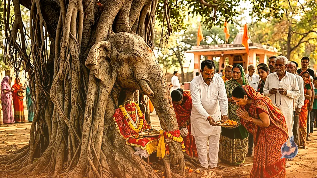 Natural Wonder in Rajasthan: Banyan Tree Trunk Shapes Into Lord Ganesha Drawing Devotees to Bharatpur