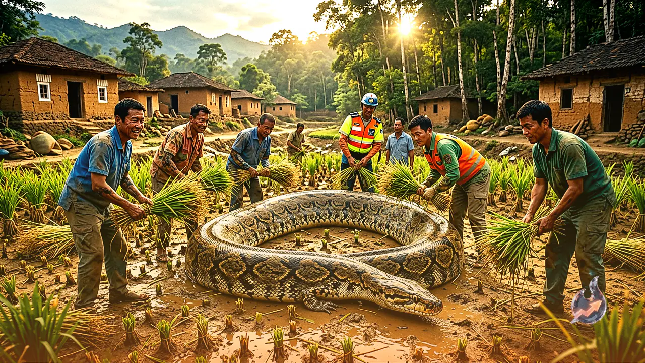 9-Foot Python Found Hidden in Fodder Field in Bhilwara, Rescued Safely by Forest Officials