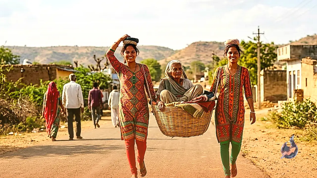 Two Daughters in Rajasthan's Tonk Carry Mother in Basket on Their Heads for 30 km Walk to Visit Lord Lakedeshwar Mahadev