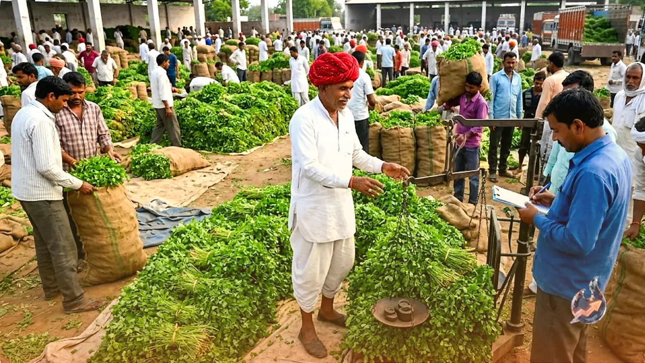 Coriander Prices Rise as Fresh Crop Floods Rajasthan's Ramganjmandi Market