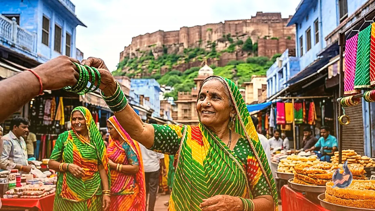 Sawan Festivities Envelop Jodhpur as Green Bangles, Leheriya Sarees and Traditional Ghevar Refresh Markets