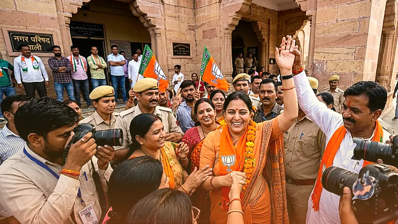 BJP's Namita Bubkiya Wins Pali Mayoral Race as Congress Suffers Massive Cross-Voting Defeat Despite 29 Ward Wins