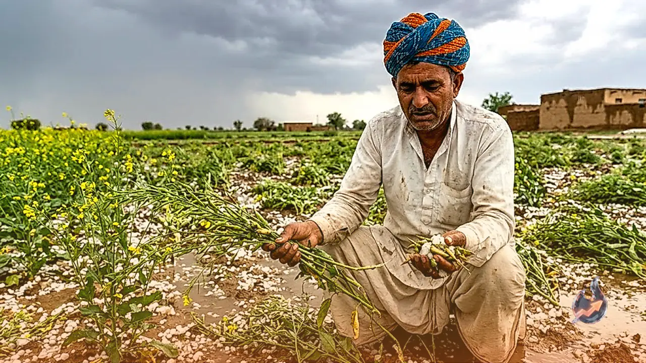 Sudden weather shift in Rajasthan brings hailstorms and heavy rain, damaging crops in Bikaner and Dausa