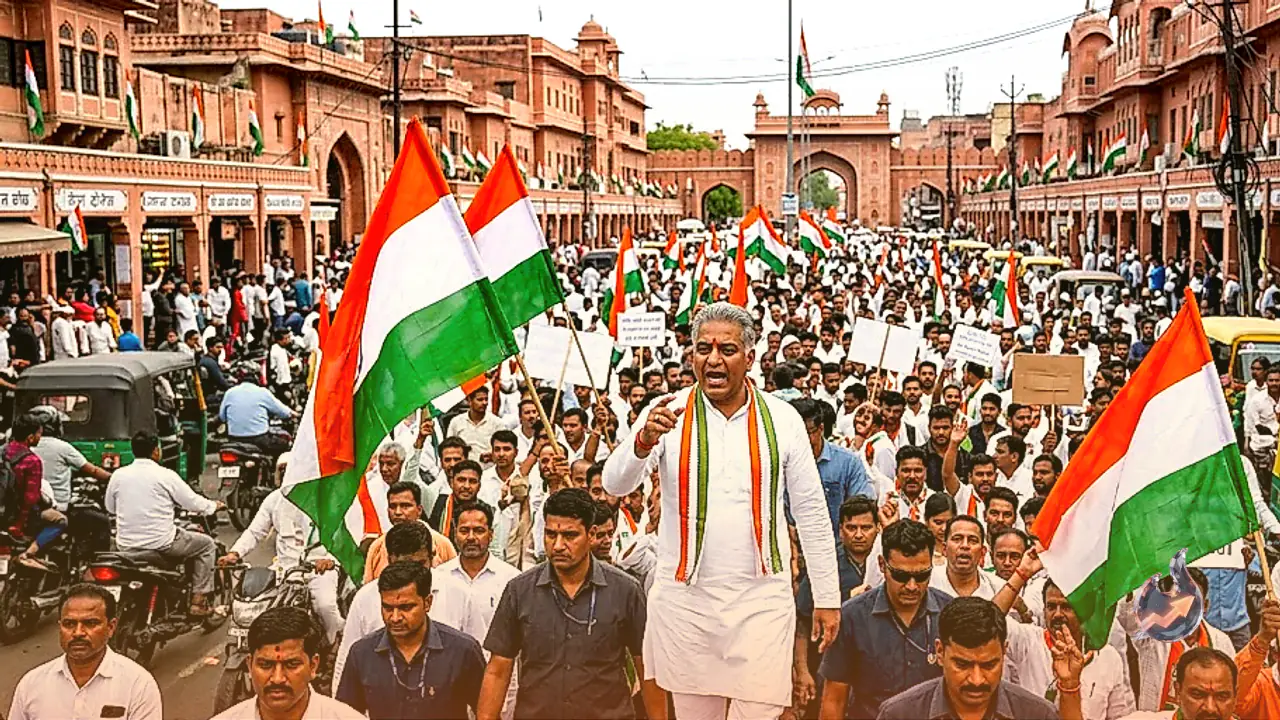 राजस्थान में बड़ा सियासी घमासान: भाजपा के खिलाफ कांग्रेस का 4 बजे काउंटर मार्च
