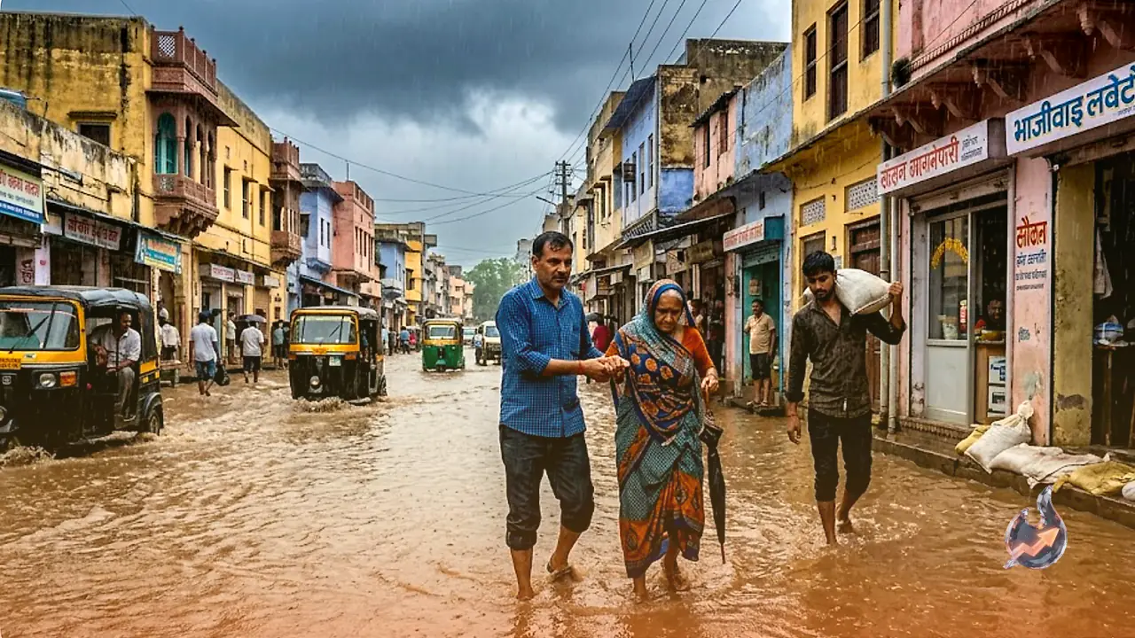 Heavy Monsoon Alert in Rajasthan: Red Alert for Baran, Kota, and Jhalawar as Heavy Rainfall Expected Over Next 48 Hours