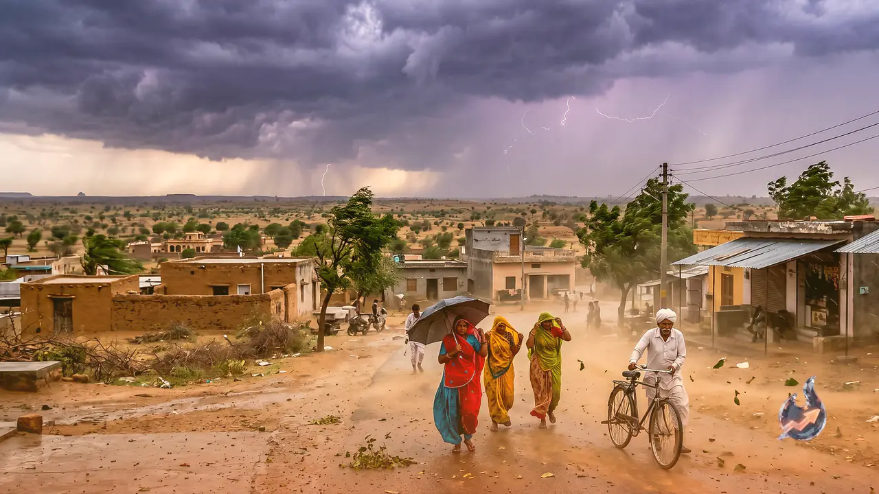 Rajasthan Braces for Stormy Spell: IMD Flags Thunderstorms, Gusty Winds and Rain Across 15 Districts