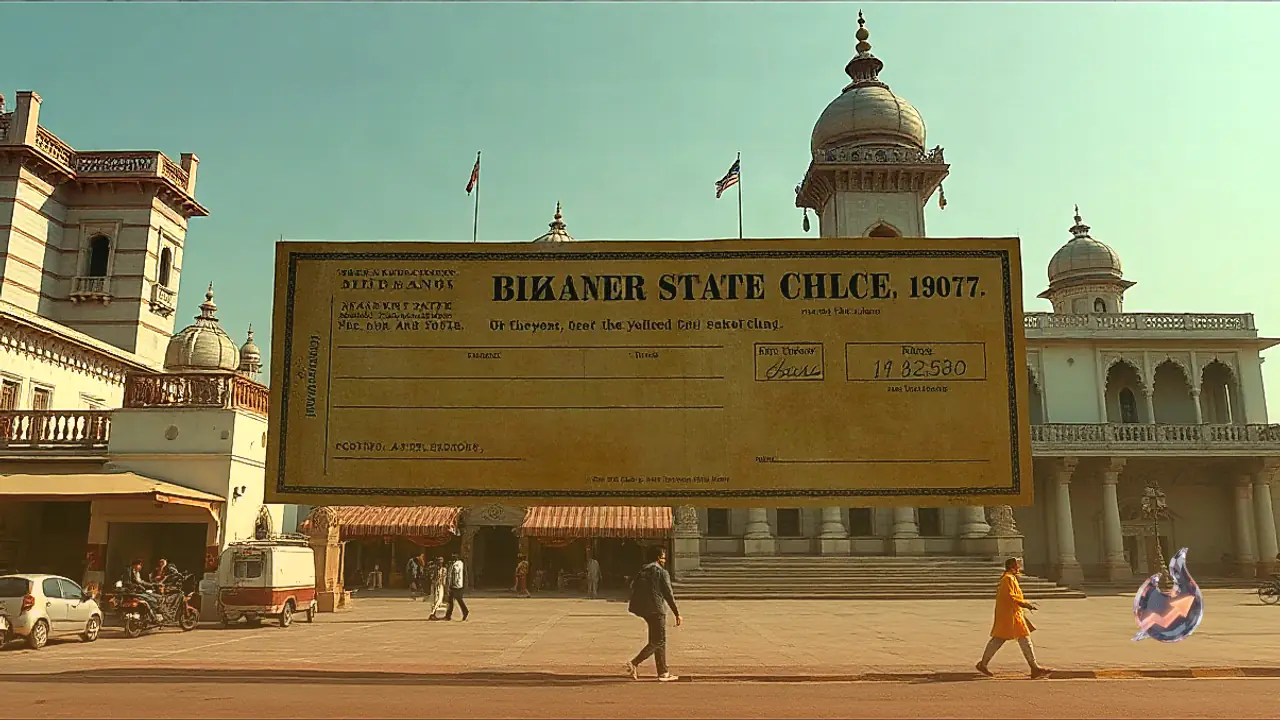 Rare 1907 Bikaner State Cheque Preserved In Rajasthan, Huge 16x12 Inch Size Draws Curiosity