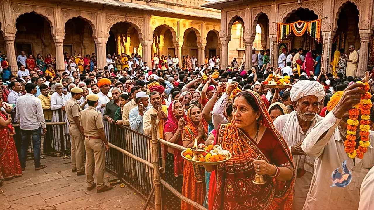 Devotees Throng Nagaur's Historic Bhanwal Mata Temple for Grand Gupt Navratri Celebrations