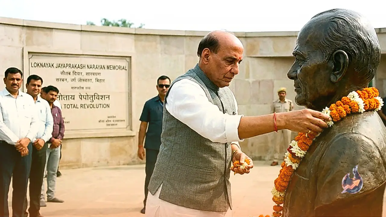 Rajnath Singh Pays Tribute to Jayaprakash Narayan on Death Anniversary, Recalling Total Revolution and Democratic Ideals