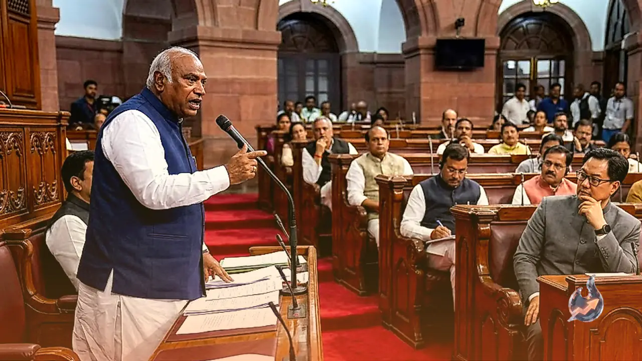 राज्यसभा में संसदीय नियमों पर तीखी बहस, मल्लिकार्जुन खरगे ने किरेन रिजिजू को दिया करारा जवाब