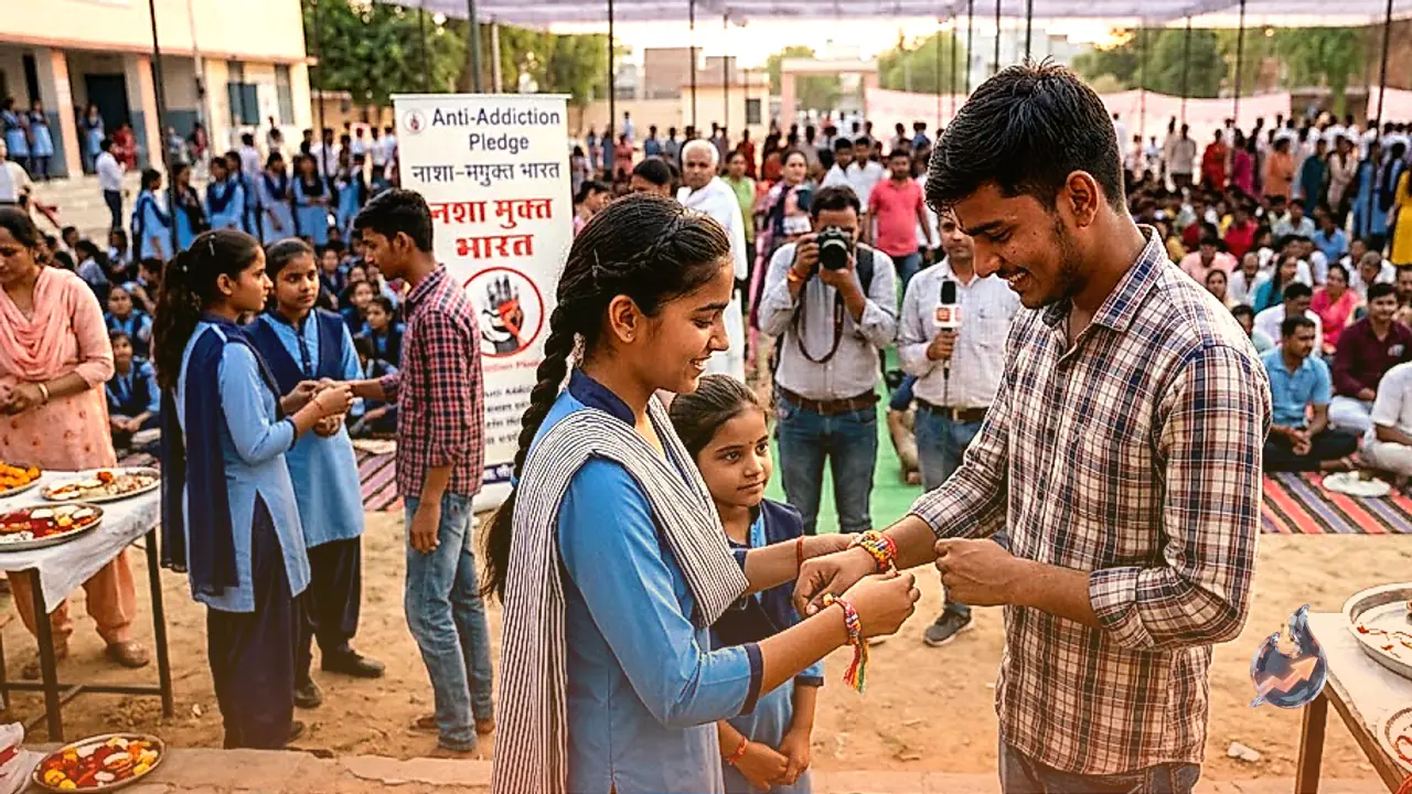 रक्षाबंधन पर श्रीगंगानगर में अनोखा सामाजिक अभियान, बहनों से राखी बंधवाकर भाइयों ने ली नशा मुक्ति की शपथ