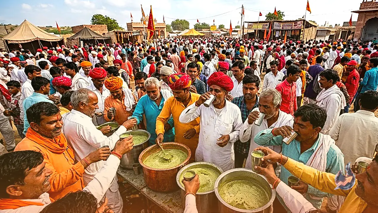 रामदेवरा मेले में अनूठी परंपरा, 20 मिनट के भीतर भक्तों ने पी ली 200 लीटर भांग