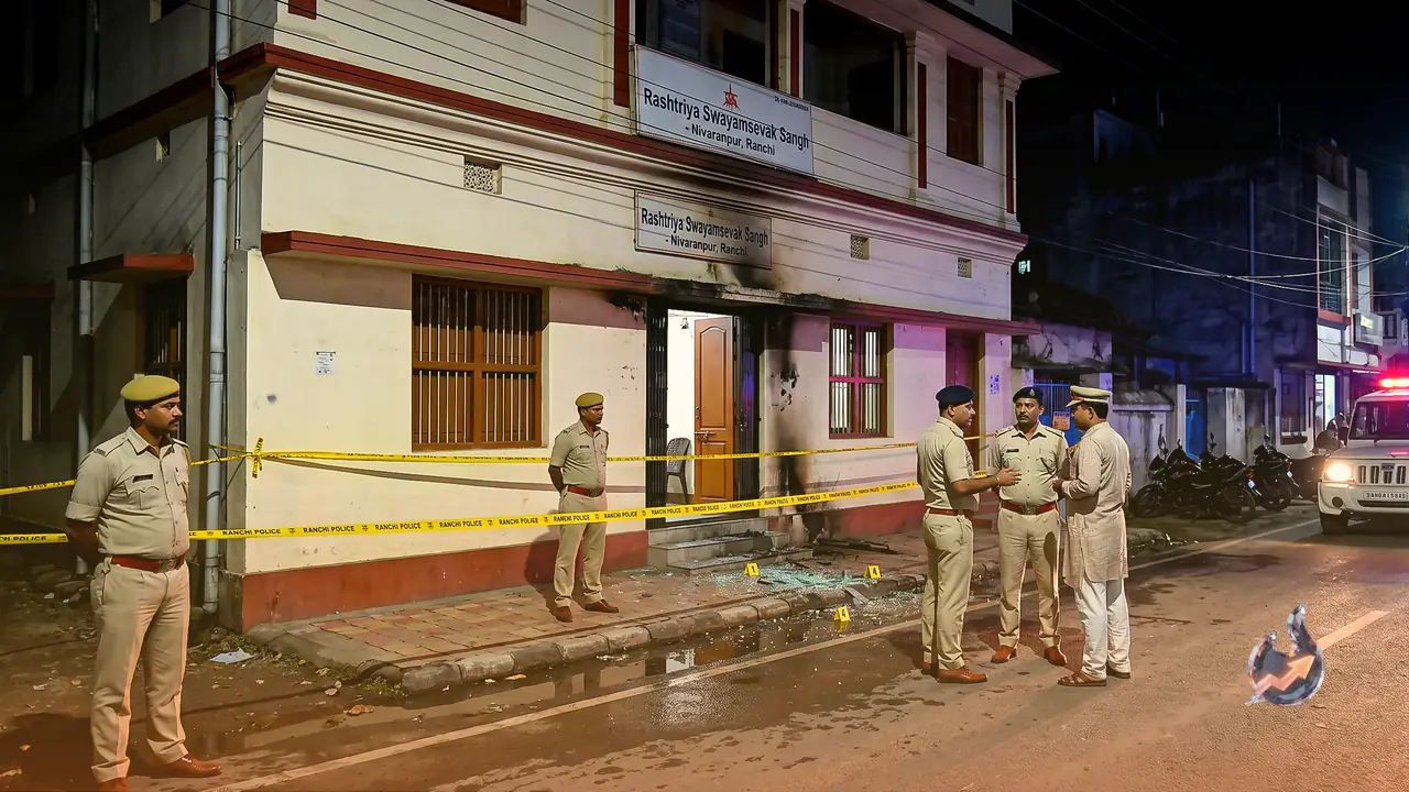Petrol Bomb Hurled At RSS Office In Ranchi's Nivaranpur, Two Attackers Flee In Car As Police Seal The Area