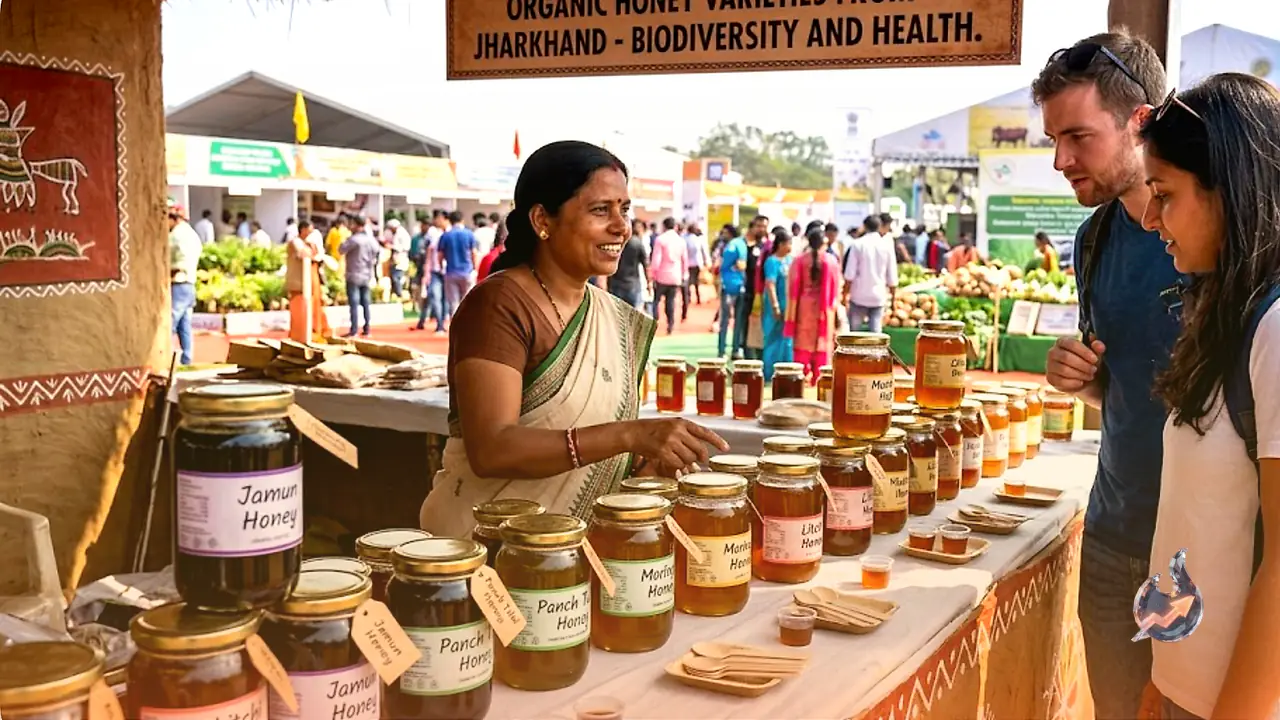 Unique Organic Honey Varieties Like Jamun and Panch Tulsi Draw Crow Rache Trade Fair