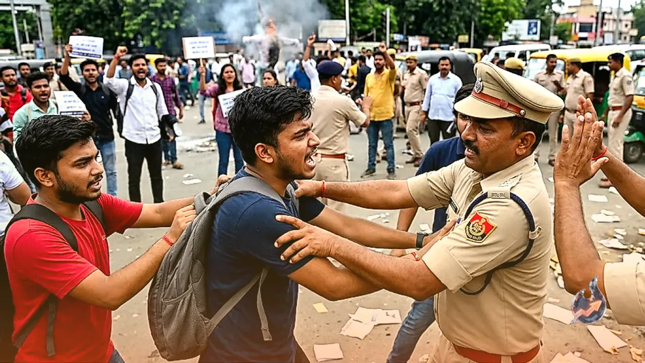 Tension Escalates During Student Protest in Ranchi as Scuffle Erupts at Albert Ekka Chowk