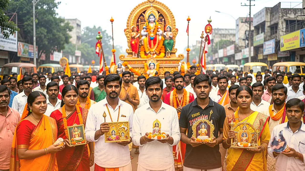 दशहरे पर रामलीला में भगवान राम के रूप में नजर आए रवि किशन, रथ पर सवार होकर पहुंचे
