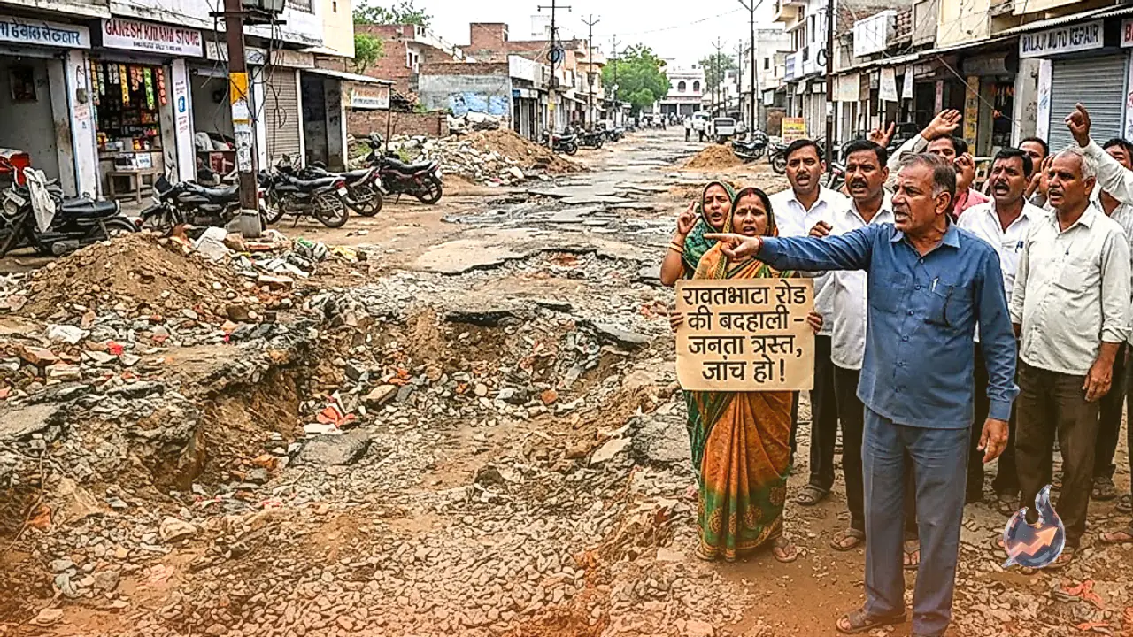 Rawatbhata Road Row: Substandard Work and Fresh Tenders on Dug Up Guarantee Roads Spark Public Outcry in Chittorgarh