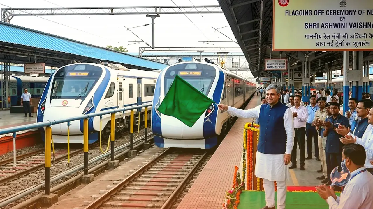 रेल मंत्री अश्विनी वैष्णव ने एक साथ तीन नई ट्रेनों को दिखाई हरी झंडी, चौथी भी जल्द होगी रवाना