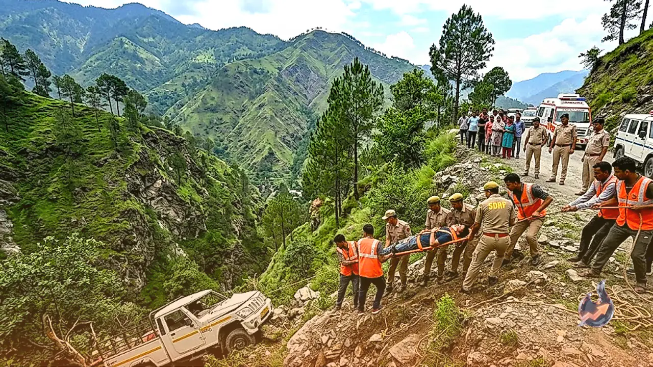 रेणुका क्षेत्र में पिकअप वाहन गहरी खाई में समा गया, पोस्टमार्टम के बाद घर लौट रहे यात्रियों में से 4 की जान गई, 9 जख्मी