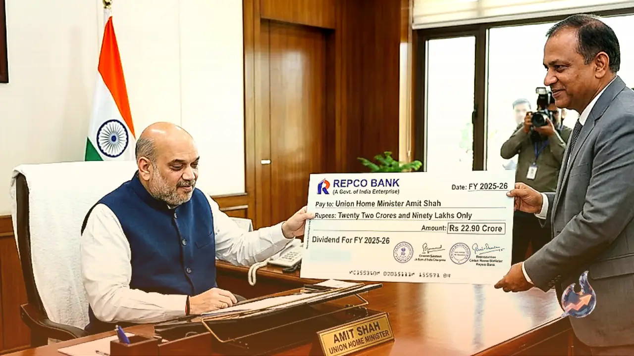 Repco Bank Achieves Record Performance, Hands Over Rs 22.90 Crore Dividend Cheque to Union Home Minister Amit Shah