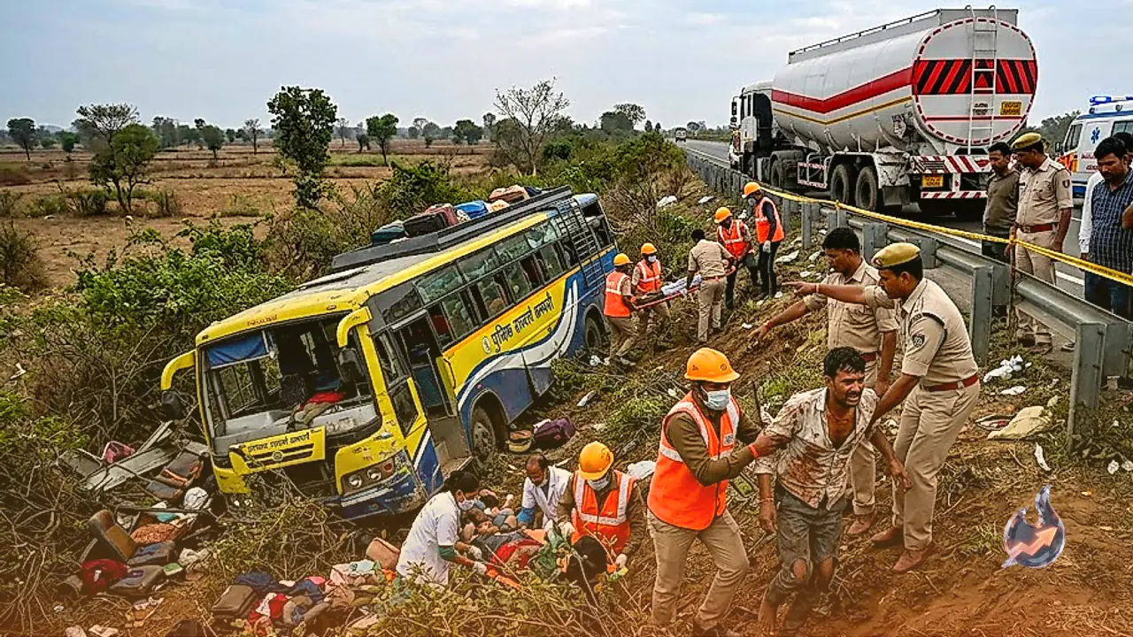 रीवा-सीधी हाईवे पर बेकाबू बल्कर से टकराकर खाई में गिरी बस, 5 यात्रियों की मौत और 30 घायल