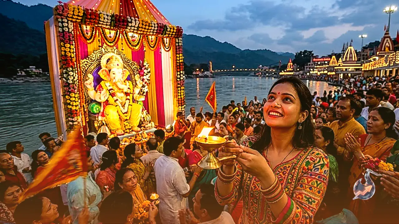 Ganesh Utsav Brings Lively Evenings to Rishikesh as Devotees Flock to Illuminated Pandals and Aartis