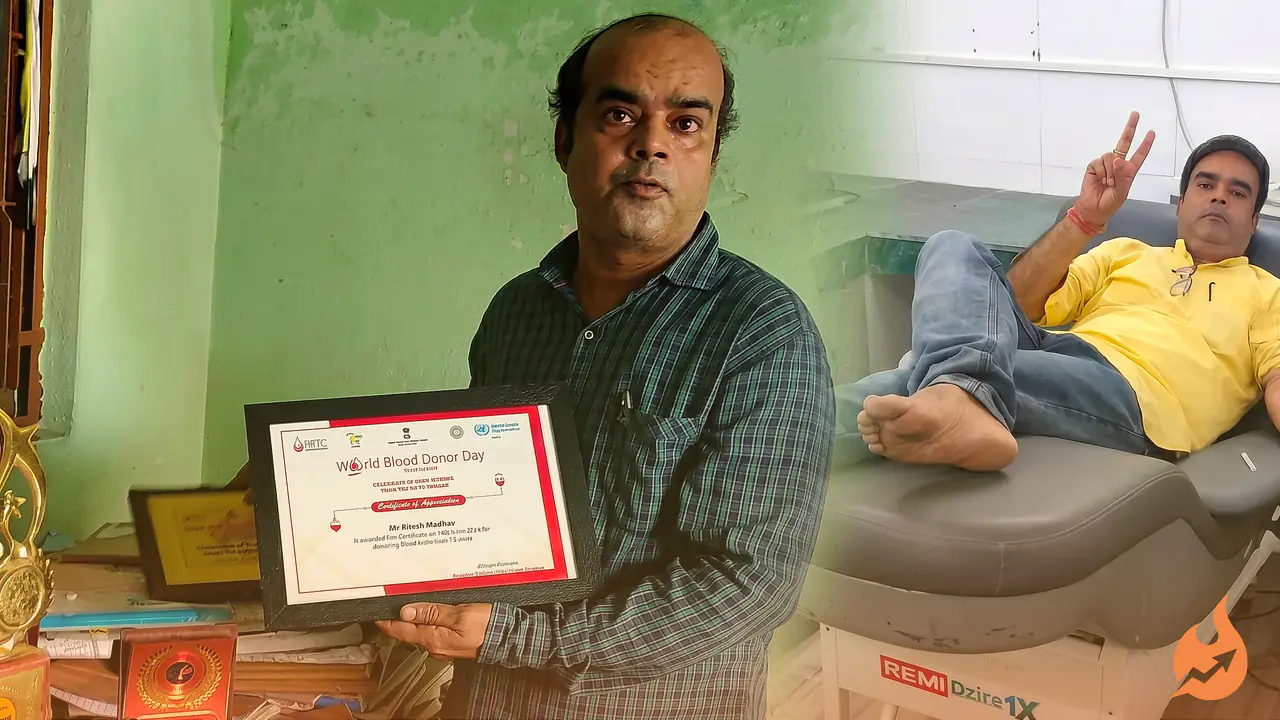 87 Donations in 26 Years, Now Chasing 101: The Quiet Resolve of Koderma's Ritesh Madhav